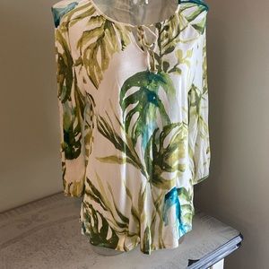 Chicos abstract stropical print peasant T. Sz 2 (US 12).